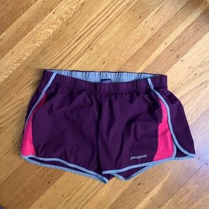 Patagonia running shorts, plum